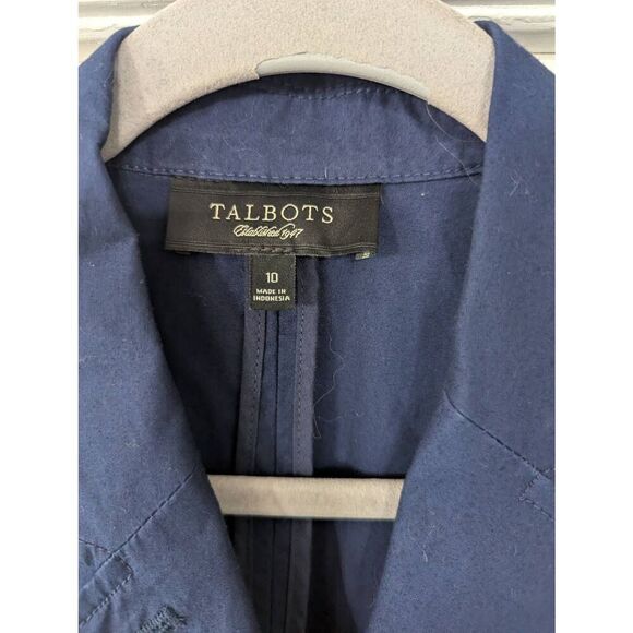 Talbots Blazer‎ Jacket women's size 10 navy blue unlined career minimalist - Picture 3 of 6
